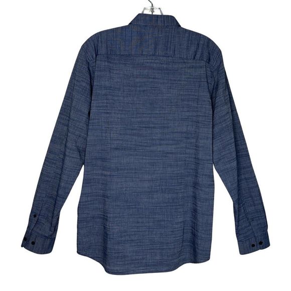 Selected Homme Shirt Men Medium Slim Blue Twill Button-up Classic Casual  Preppy - Picture 2 of 8